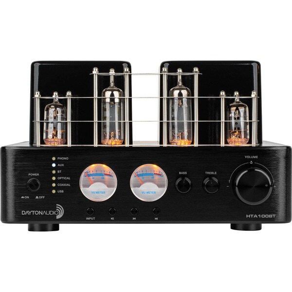 Main product image for Dayton Audio HTA100BT Hybrid Stereo Tube Amplifier with Bluetooth USB Aux Phono In Sub Out300-3842